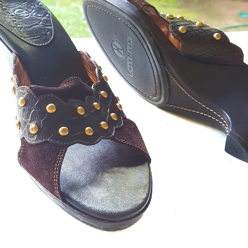 New COLE HAAN Slide Wedge Sandals
